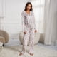 thumbnail image 2 of Pijamas estampados de manga larga europeos y americanos, pantalones irregulares divididos, traje holgado, ropa de hogar para mujer, 2 of 6