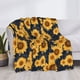 thumbnail image 3 of Fotbe Navy Blue Plaid Sunflower Manta de Franela con Estampado, Manta Ultrasuave para Cama, Sofá, Auto, Hipoalergénica y Antibolitas-50"x40", 3 of 6