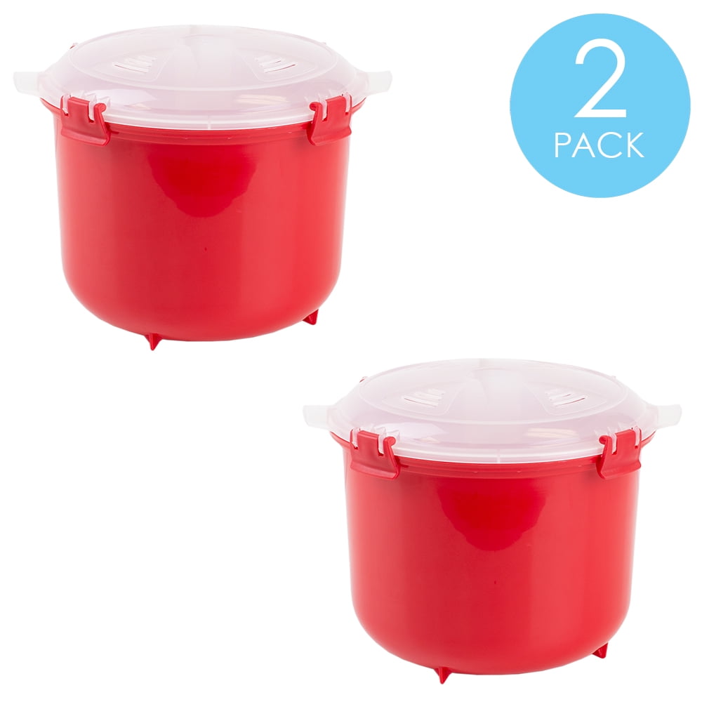 Plastic Microwave Rice Cooker, Red