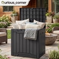 thumbnail image 2 of Dextrus 31 Gallon Resin Outdoor Storage Box, Waterproof Lockable Deck Box for Patio, Garden, Pool Supplies and Package Delivery, Outdoor Organizer, Black, 2 of 10