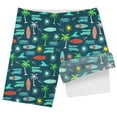 thumbnail image 5 of Gbsyewxs Boys Swimsuit Elastic Waist Printed Swim Shorts Casual Beach Summer Toddler Bathing Suit Dark Green Size 10-12 Years, 5 of 5
