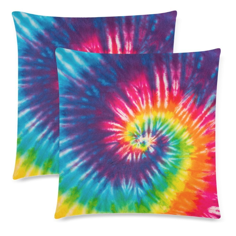 YKCG 2 Pack Abstract Swirl Tie Dye Pillowcase Pillow Cover 18x18 Twin