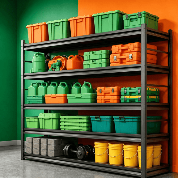 72" H Garage Shelving Unit, Garage Storage Shelves 2500LBS Heavy Duty Shelving, Adjustable 5 Tier Metal Shelving Utility Shelf, Storage Rack for Industrial, Warehouse, Basement (16" D*36" W*72" H)
