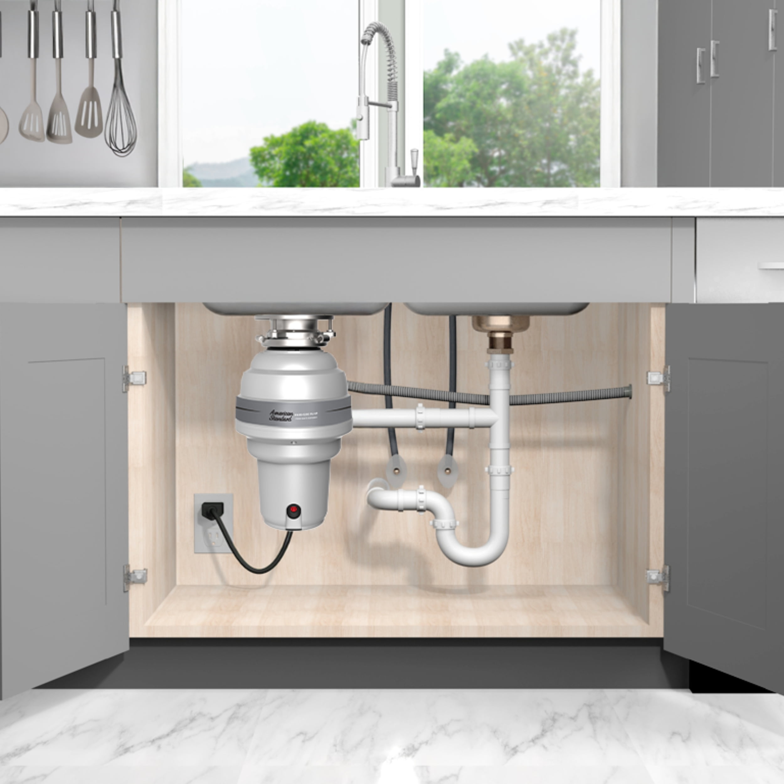 American Standard 1.25 HP Premium Garbage Disposal Continuous Feed with Cord 10-US-ASD-1250