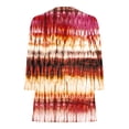 thumbnail image 4 of Penkiiy Women's Tie-Dye Print Tops 3/4 Roll Sleeve Shirts V Neck Blouses Tunic Top S Multicolor, 4 of 5