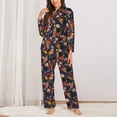 thumbnail image 2 of Daiia Orchids Flowers for Women's Long-Sleeved Pajama Set – Soft & Comfortable Sleepwear Button-Up Pajamas Cozy Lounge Wear-X-Large, 2 of 7