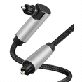 thumbnail image 1 of 90 Degree Optical Audio Cable, Right Angle Toslink Cable, Digital Fibre Optic Cable for Soundbar, TV, Home Theater,2M, 1 of 8