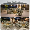 thumbnail image 4 of Ovios 10 Pieces Outdoor Patio Furniture All-Weather Wicker Sectional Conversation Set with Swivel Chairs & Solar Coffee Table, Dark Gray, 4 of 11