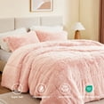 thumbnail image 5 of Intelligent Design Twin/Twin XL Shaggy Faux Comforter Set, Long Fur Wave Spring Comforter Bedding Set, 2-Piece Warm Bed Set with Pillow Sham, Blush, 5 of 8