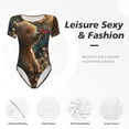 thumbnail image 4 of Cauagu Papillon Soleil Fleur Ours T-Shirts à Manches Courtes Col Rond pour Femmes Combinaison Quotidienne-Petit, 4 of 7
