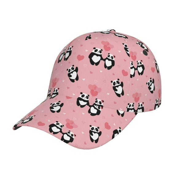 Naloa Original Classic Low Profile Hat Men Women Baseball Cap Dad Hat Adjustable Unconstructed Valentine'S Day Panda Print Cap