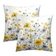 thumbnail image 1 of Juego de 2 fundas de cojín con diseño de flores silvestres, 55 x 55 cm, color gris y amarillo, 1 of 8