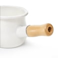 thumbnail image 6 of Enamel Milk Pot, 0.6 Quart Mini Butter Warmer Saucepan with Insulated Wooden Handle and Dual Pour Spout, Nonstick Small Soup Pot for Stove Top, Home, Kitchen, Cooking, Heating, Boiling, 18 Oz, 6 of 8
