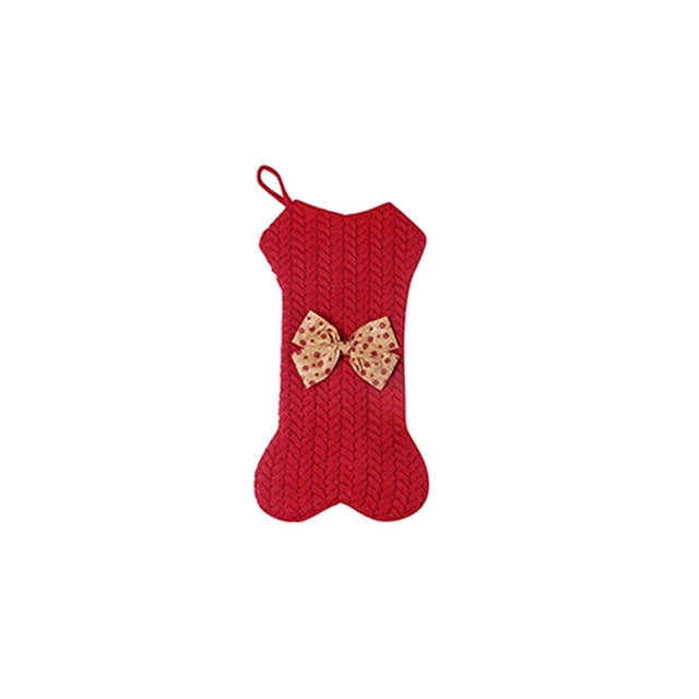 Bearachild Medias de punto de Navidad con lazo, tela reutilizable, bolsa de regalo para Festival, calcetines decorativos para regalo, decoración de adornos Kits de decoración para fiestas Rojo Bearachild HA070095-02
