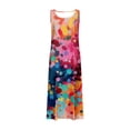 thumbnail image 5 of Uaswgudfs Women's Sleeveless Flowy Dress with Polka Dot & Abstract Print - Casual Midi Sundress with Functional Side Pockets for Summer 2025​ Hot Pink 3XL, 5 of 5