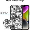 thumbnail image 3 of for iPhone 14 Plus Case 6.7 Inch Cute Phone Case Floral Rose Aesthetic Flower Clear Case for Women Girls Slim Pattern Anti-Yellow Shockproof Protective TPU Bumper Case, Black, 3 of 7