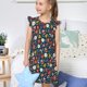 thumbnail image 4 of Balery Holiday Christmas Cookies Camisón de princesa para niñas, pijama de algodón con mangas abullonadas, suave y bonito.-Medium, 4 of 6