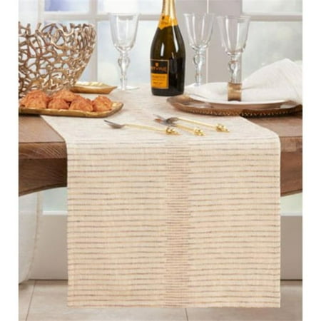 

Saro Lifestyle 890.N1672B 16 x 72 in. Shimmering Striped Table Runner Natural