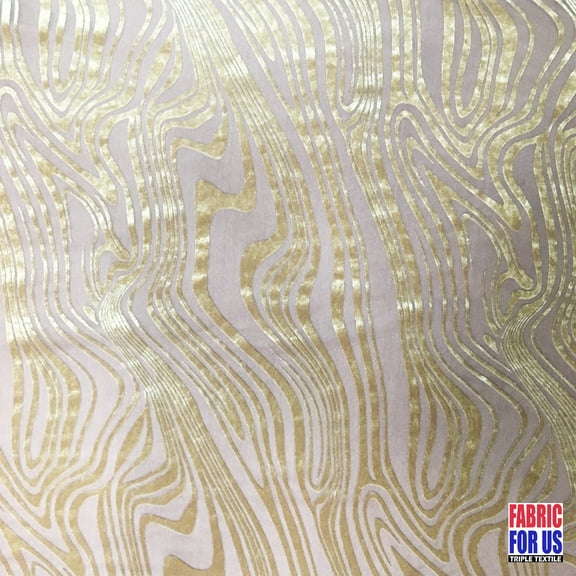 Water Swirl Taupe Burnout Velvet Stretch Poly-Spandex Fabric 58"/60" Wide