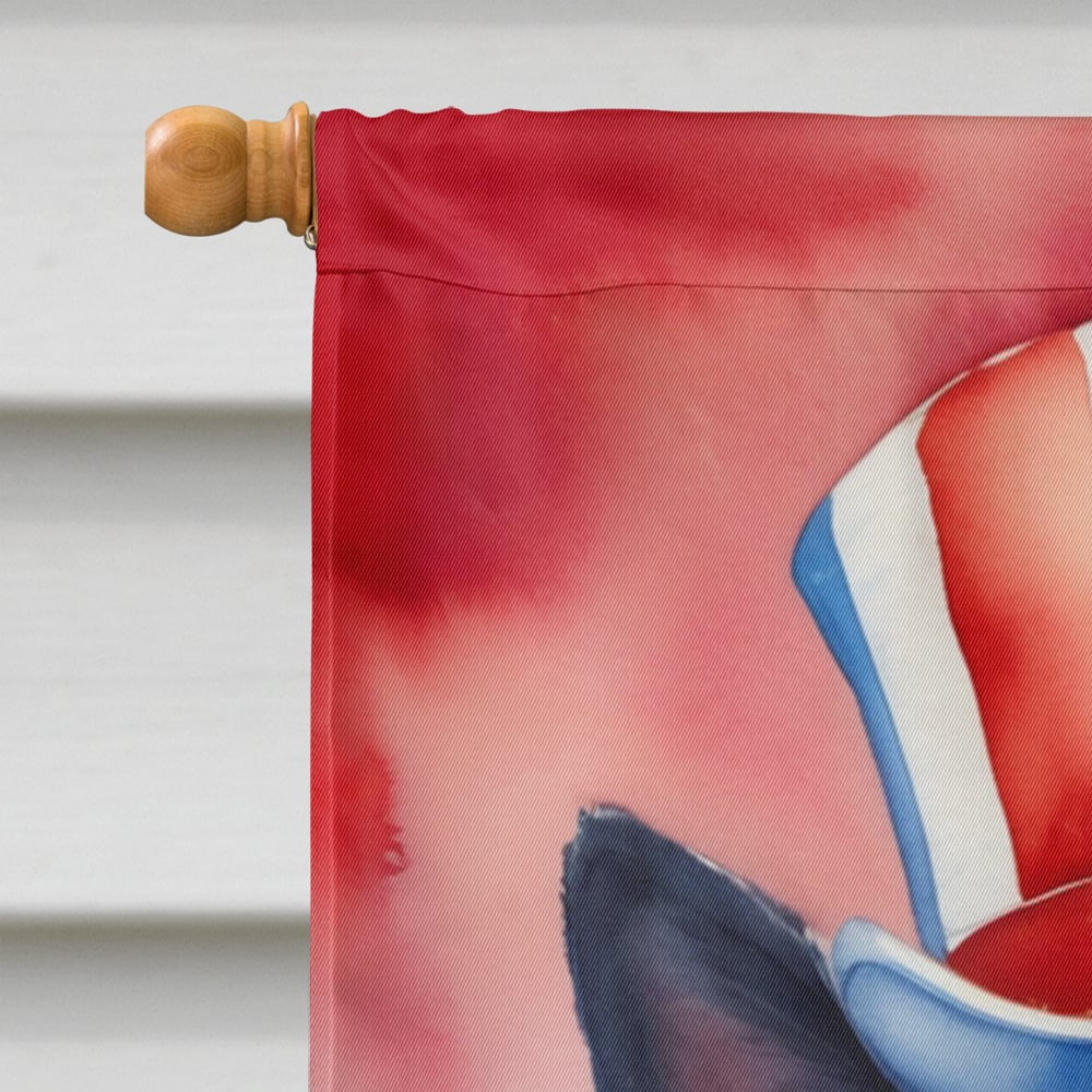 Schipperke Patriotic American House Flag 28 in x 40 in