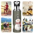 thumbnail image 7 of Yayeee 33oz Insulated Water Bottle Double Wall Stainless Steel with Flip Straw Lid, Gray Cute Snowmen, 7 of 7
