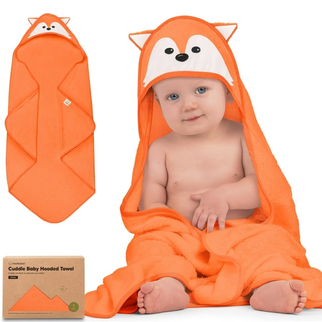 Toalla para Bebé con Capucha KeaBabies 76x76 cm Suave de Bambú Diseño de Zorro