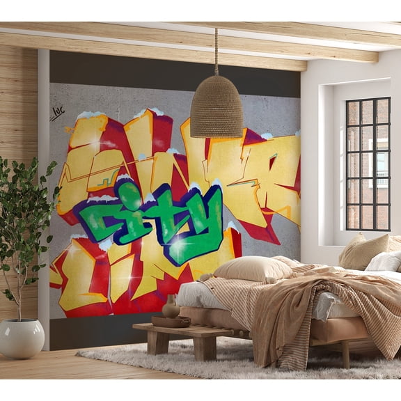 Tiptophomedecor Street Art Wallpaper Wall Mural - Inner City Life