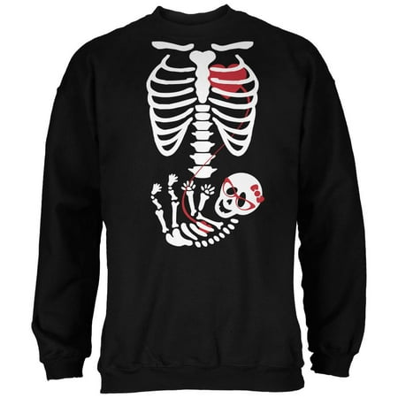 Halloween Baby Geek Girl Glasses Skeleton Black Adult Sweatshirt