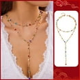 thumbnail image 3 of QHUDLV Long Bead Necklace Set,Double‑Layer Sweater Chain,Fashion Accessory, 3 of 5