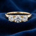 thumbnail image 4 of Pompeii 2ct Diamond Three Stone Engagement Ring 14K Yellow Gold Channel Set Round Cut, 4 of 5