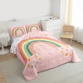 thumbnail image 3 of jejeloiu Colorful Kawaii Rainbow Twin Comforter Sets,Bohemian Exotic Style Bedding Set For Girls Reversible 2-Piece, 3 of 8
