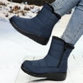 thumbnail image 3 of Winter Snow Boots for Women Seniors Waterproof Platform Wedges Fleece Lined Mid Calf Work Booties Cold Weather, 3 of 5