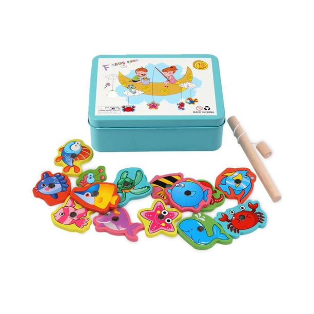 Juego de pesca magnética de madera para niños juguete de rompecabezas Tmvgtek Montessori de alta calidad pintura impermeable seguridad marina Aprendizaje Temprano