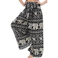 thumbnail image 5 of KOMOO Female Boho Palazzo Pants High Waist Casual Wide Leg Long Pants Trousers Beach Hippie Harem Pants Plus Size, 5 of 6