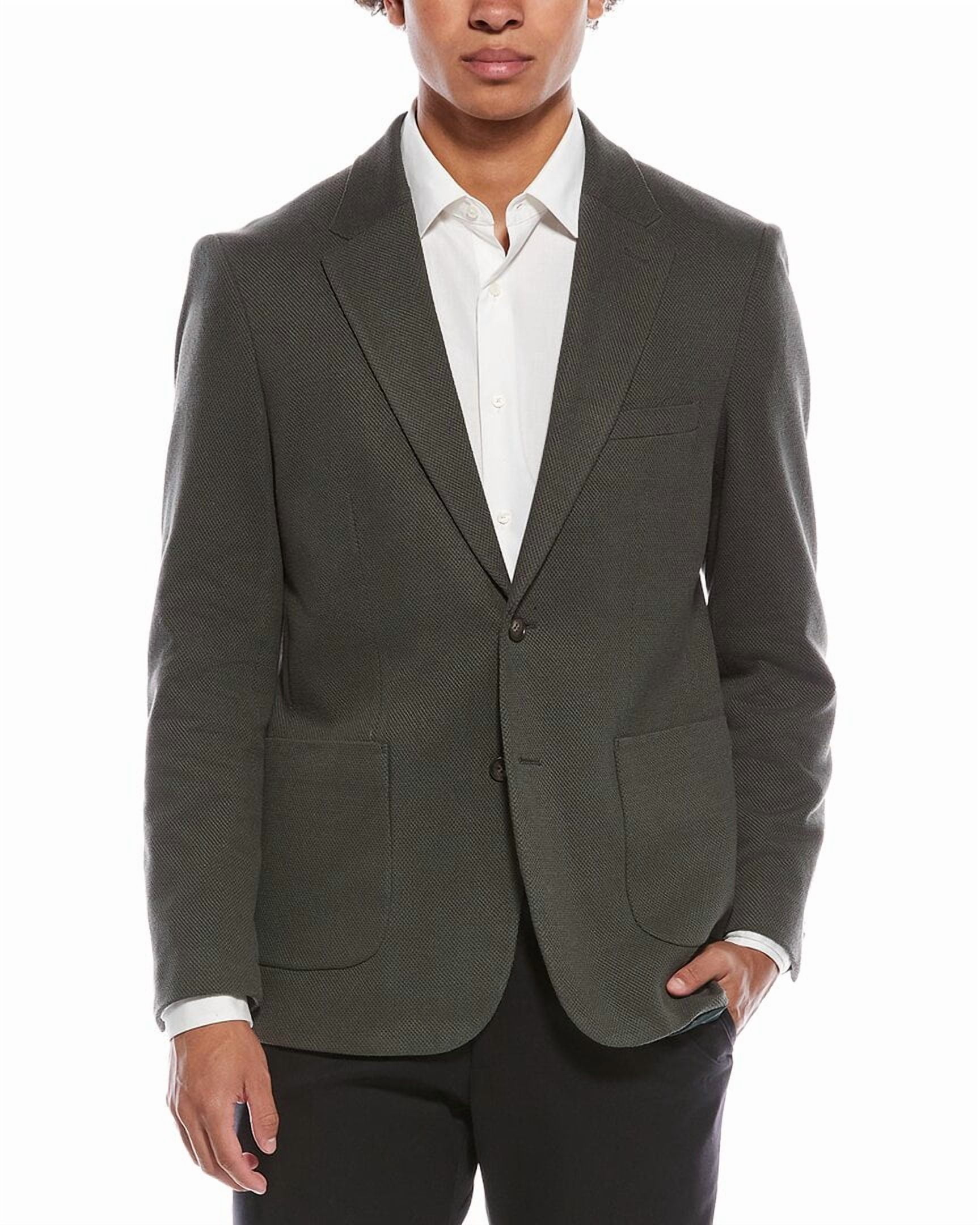 Report Collection Notch Collar Fully Lined Patch Pocket Knit Men's Jacket