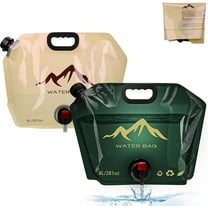 2Pcs Collapsible Water Container with Spigot, 2.1 Gallon (8L) Portable Water Bladder – Leakproof Foldable Jug for Camping, Emergency Storage, Hiking & Outdoor Travel