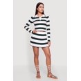 thumbnail image 2 of Women's Striped Long Sleeve Cropped Polo Shirt, 2 of 4
