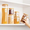 thumbnail image 4 of 7-Pack Glass Food Storage Jars with Airtight Bamboo Lids, Pantry Organization Set, 4 of 7