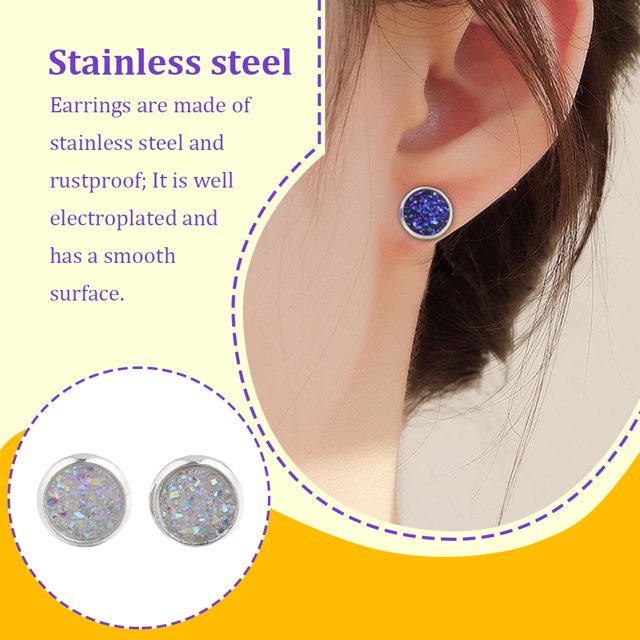Minnieouse Pendientes redondos Llamativos Gotas para los oídos Galvanoplastia fina Incrustaciones de diamantes de imitación Espárragos para los oídos Ropa, zapatos y accesorios Miscelánea Blanco Minnieouse AP010485-02