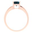 thumbnail image 4 of 1.75 ct Radiant Cut Natural London Blue Topaz Solitaire 18K Rose Gold Womens Engagement Ring, 4 of 5