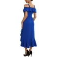 thumbnail image 3 of INSPIRE CHIC Women's Party Spaghetti Strap Dresses Wedding Guest Cocktail Ruffle Midi Dress S Royal Blue, 3 of 4