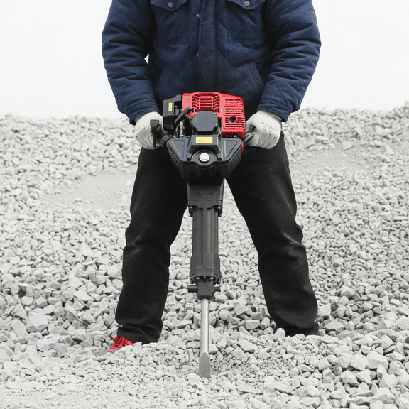 55J Gasoline Powered Demolition Jack Hammer Concrete Breaker w/ 2 Chisel Bits US