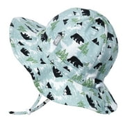 Jan & Jul Infant Boy Sun-Hat, Stay-on Chin-Strap with Safety Clip (S: 0-6 months, Bear)