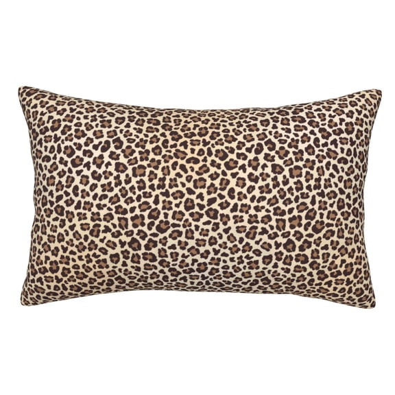 Fuzoiu Leopard Print-2 Print Fuzzy Pillowcases, Super Soft Pillow Case Cover with Zipper for Bedroom, Sofa, Couch,Cozy Pillow Shams for All Seasons-14"x20"