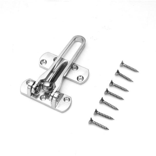 Door Lock Latch for Home Security, Front Door Locks for Kids, Home Reinforcement Lock for Swing-in Doors, Thicken Solid Aluminium Alloy, Sand Silver, 1PC