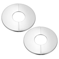 Uxcell Wall Split Flange 2.5" (63mm), Stainless Steel Round Self-Adhesive Escutcheon Plate, Silver 2 Pcs