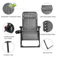 thumbnail image 5 of Gymax 2PCS Folding Zero Gravity Lounge Chair Recliner w/ Cup Holder Pillow Gray, 5 of 9
