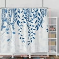 thumbnail image 2 of Blue Leaf Shower Curtains with Hooks Farmhouse Botanical Decorative Floral Leaves Fashion Shower Curtain for Bathroom Decor Waterproof Polyester Shower Curtain for Bathroom 84x72 Inch, 2 of 6