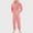 Pink, variant on Men's Hooded Onesie Pajamas Lightweight Fuzzy Fleece Zip Up Jumpsuit Long Sleeve Plus Size One Piece Pajamas with Pocket