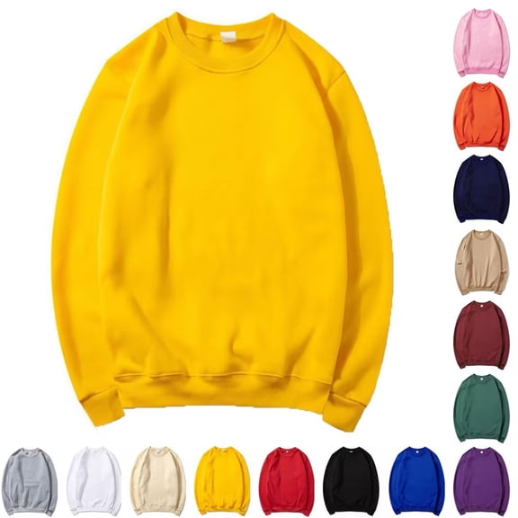 Annhoo Mens Pullover Long Sleeve Crew Neck Loose Pullover Solid Color Comfy Sport Casual Tops Fall Outdoor Sweater